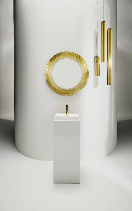 Зеркало круглое Laufen Kartell by Laufen 80 золотое Sancos — официальный сайт