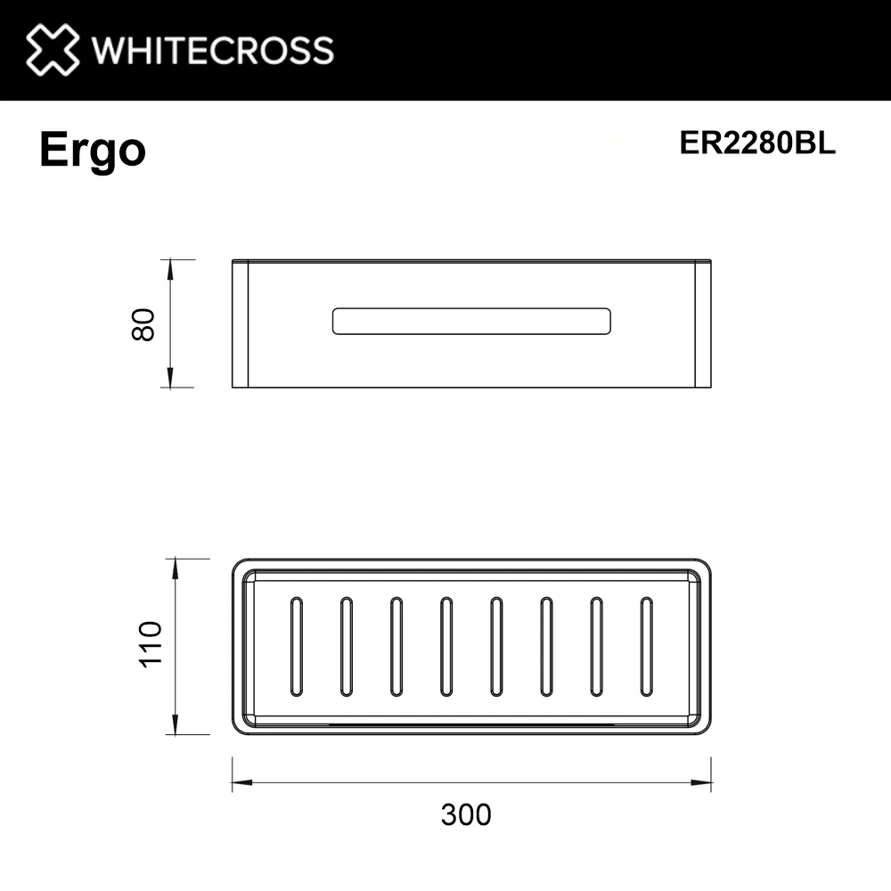 Полка WHITECROSS Ergo ER2280BL, черный матовый Sancos — официальный сайт