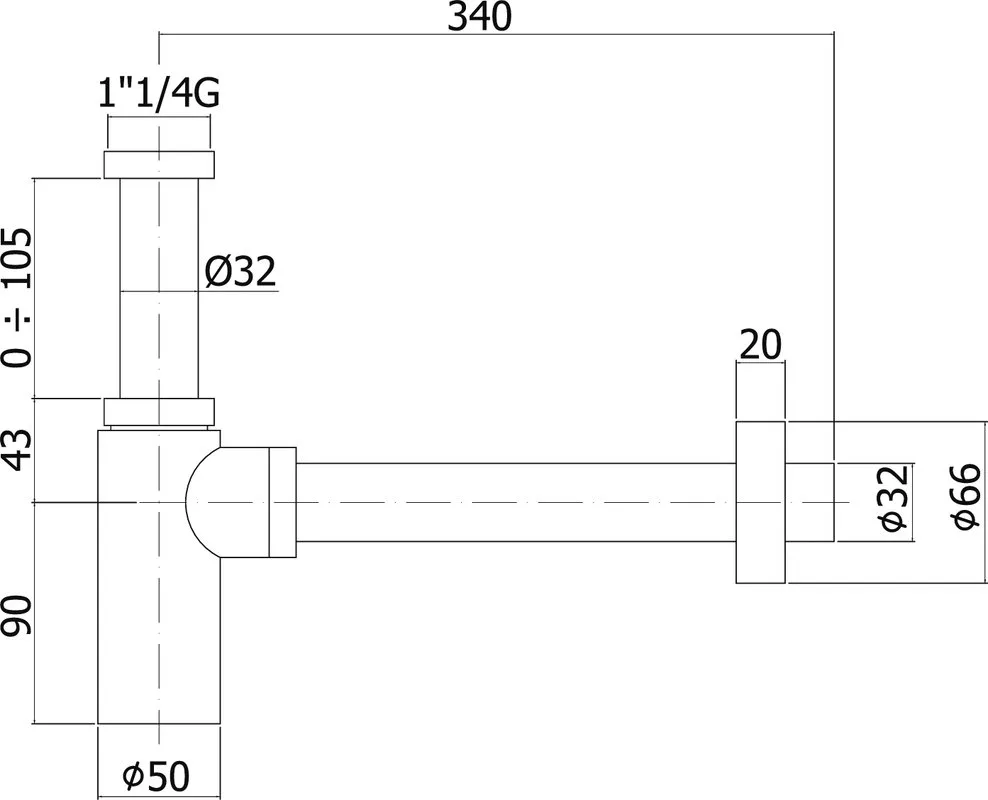 Сифон для раковины Paffoni Minimal ZACC240BO, белый Sancos — официальный сайт