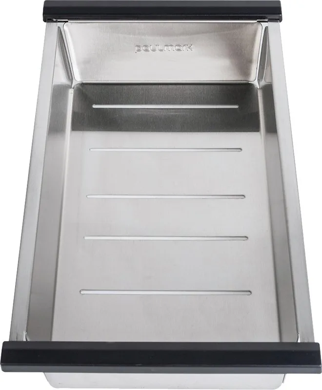 Мойка кухонная Paulmark Stepia PM115951-DG+A375-BS с коландером, графит Sancos — официальный сайт