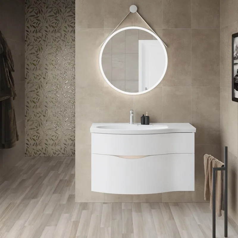 Мебельная раковина KERAMA MARAZZI Riva 100 L, глянцевая белая Sancos — официальный сайт