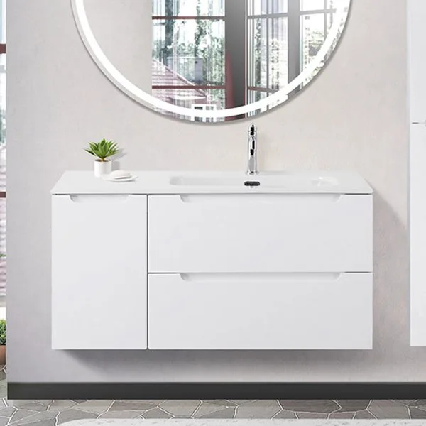 Тумба под раковину без столешницы BelBagno Etna 100 R 2 ящика, дверца, bianco lucido Sancos — официальный сайт