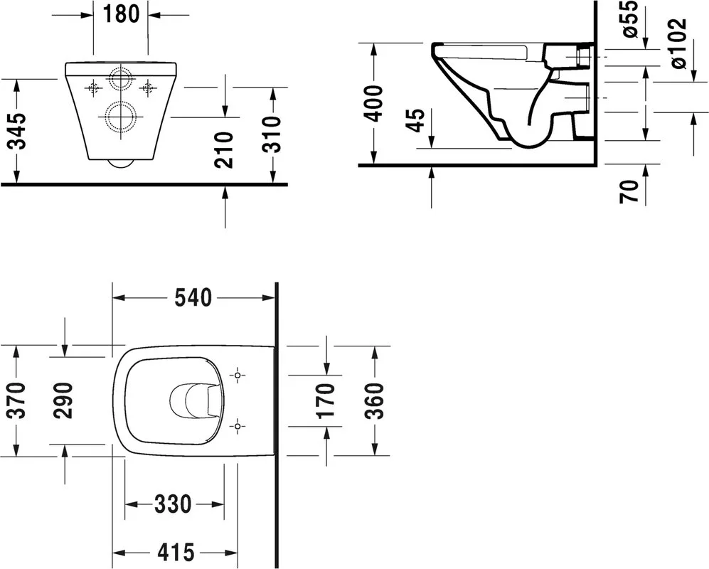 Унитаз подвесной Duravit DuraStyle 45510900A1 Sancos — официальный сайт