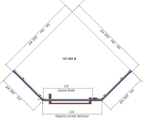 Душевой уголок RGW Hotel HO-084 100x100x195 см, профиль хром, стекло прозрачное Sancos — официальный сайт