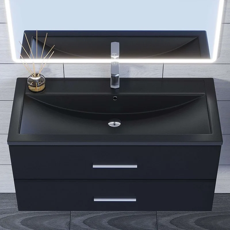 Мебельная раковина Uperwood Foster Quartz 291030047 100 см, матовая черный, космос Sancos — официальный сайт