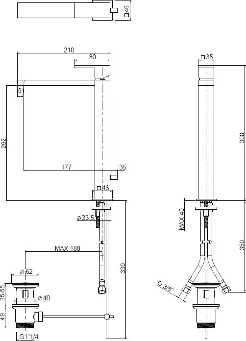 Смеситель для раковины Cezares Unika LC-02-W0 бронза Sancos — официальный сайт