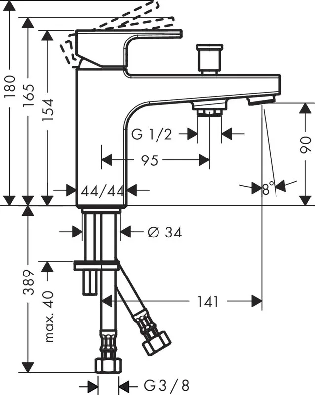 Смеситель на борт ванны Hansgrohe Vernis Shape 71464000, хром Sancos — официальный сайт
