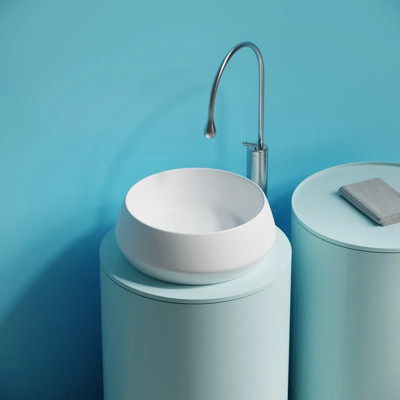 Раковина накладная Ceramicanova Maya круглая 40 см цвет белый матовый CN12004MW Sancos — официальный сайт