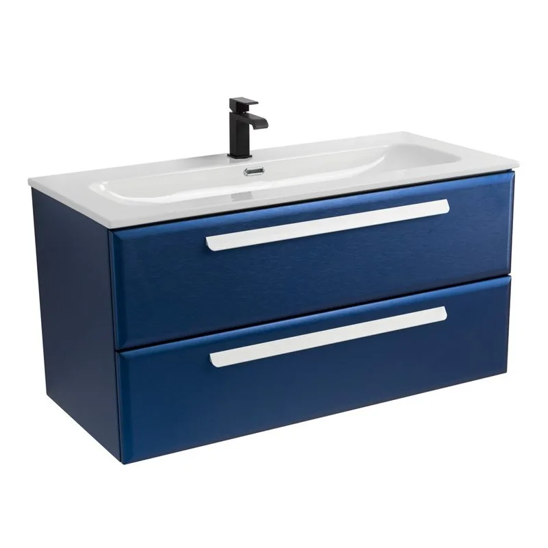 Тумба под раковину без столешницы Cezares Eco Cer-N 100 sapfiro, ручки сатин Sancos — официальный сайт