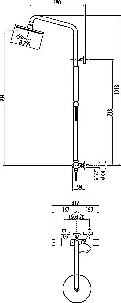 Душевая стойка Gattoni Programma doccia KIT/TS60C0, хром Sancos — официальный сайт