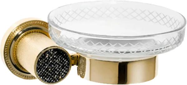 Мыльница Boheme Royal Cristal Black Gold 10923-G-B настенная, золото