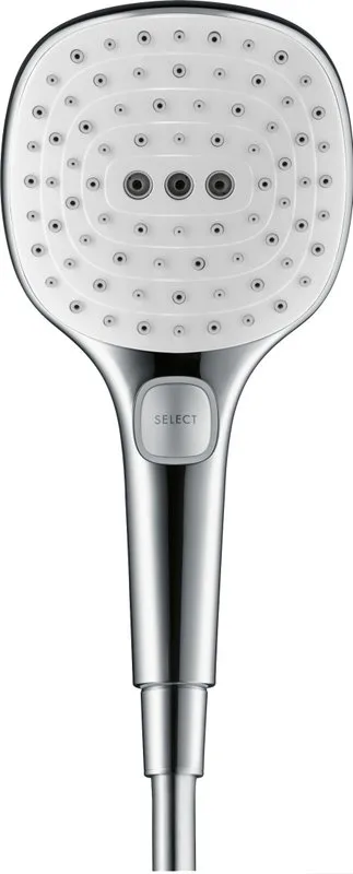 Душевой гарнитур Hansgrohe Raindance Select E 26720400, белый/хром Sancos — официальный сайт