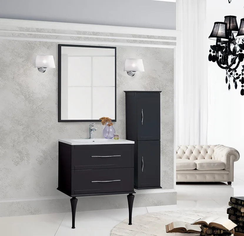 Зеркало Cezares Tiffany 90x73 nero grafite, с LED-подсветкой Sancos — официальный сайт