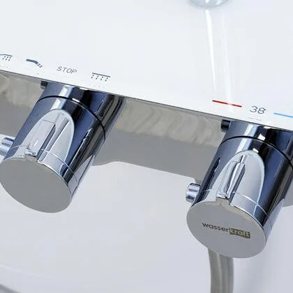 Душевая стойка Wasserkraft Thermo A11301, хром Sancos — официальный сайт