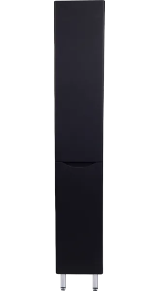Шкаф-пенал для ванной Style Line Бергамо Люкс Plus 30 с бельевой корзиной, антискрейтч черный