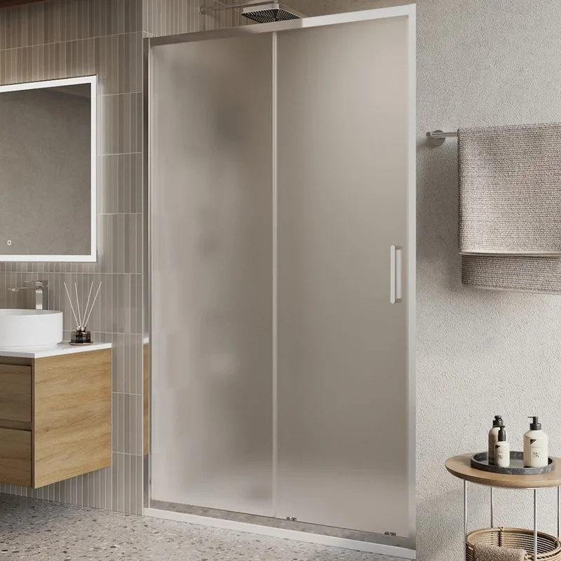 Душевая дверь в нишу BelBagno Luce BF-1-120-P-Cr профиль хром, стекло рифленое Sancos — официальный сайт