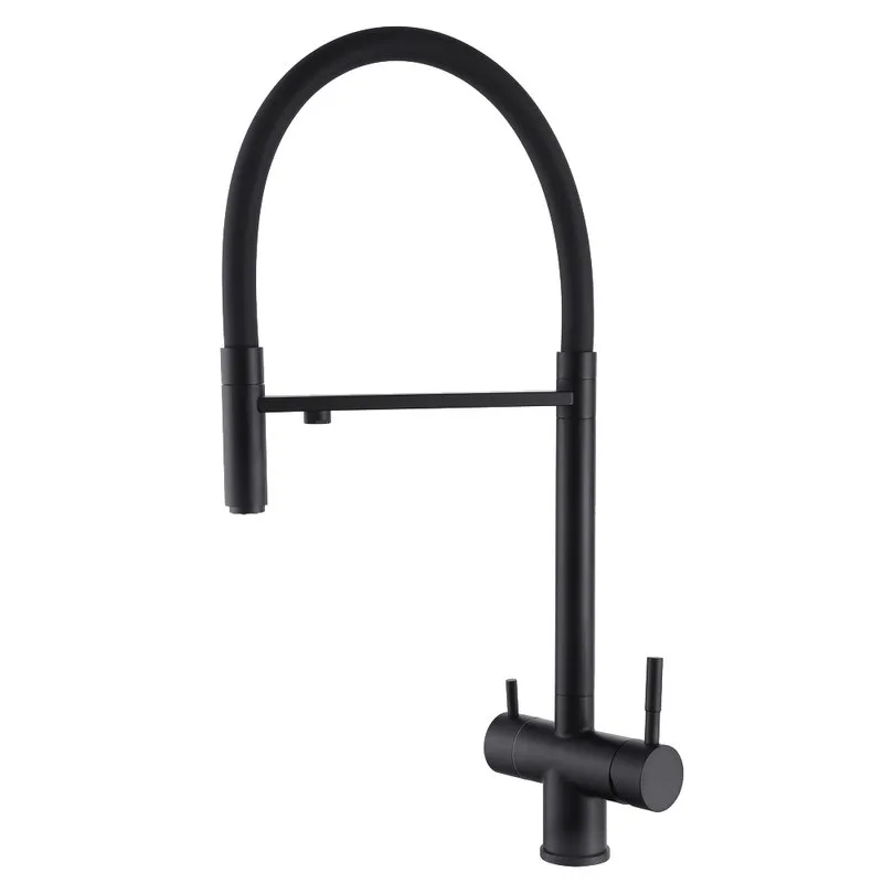 Смеситель для кухни Abber Wasser Kreis AF81141B, с гибким изливом, черный Sancos — официальный сайт