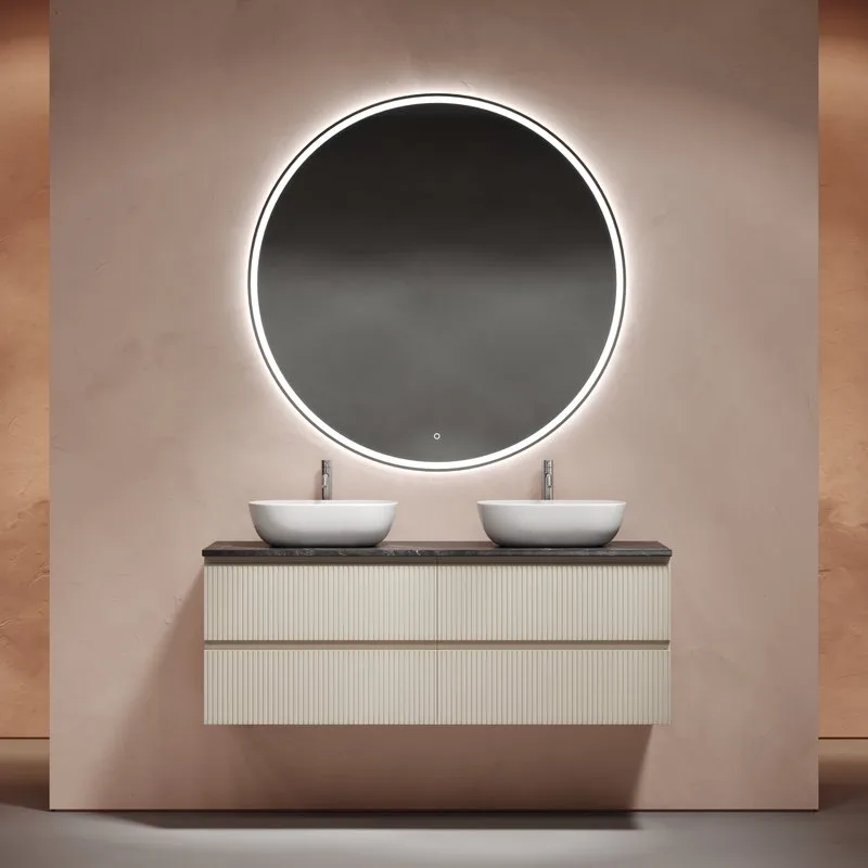 Тумба с раковиной Sancos Snob T 140 beige soft, столешница черный мрамор TT140A1X, раковина CN6009 Sancos — официальный сайт