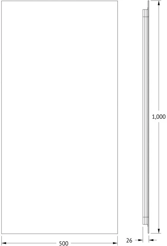 Зеркало Defesto Glow DF 2515 50х100 с LED-подсветкой, 3000 K, без выключателя