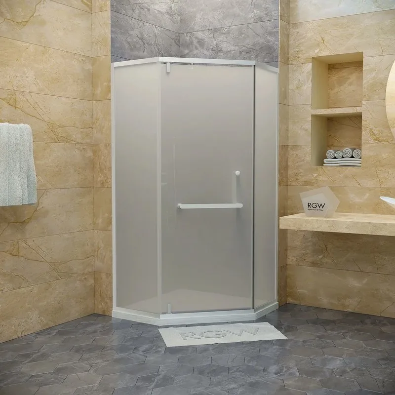 Душевой уголок RGW Hotel HO-084-W 90x90x195 см, профиль белый, стекло матовое Sancos — официальный сайт