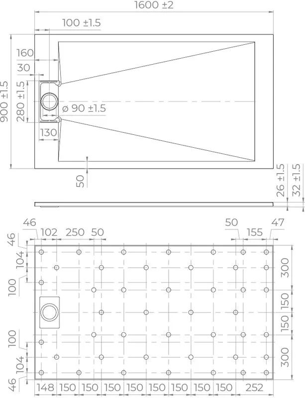Поддон для душа RGW TUS W 160x90 Sancos — официальный сайт