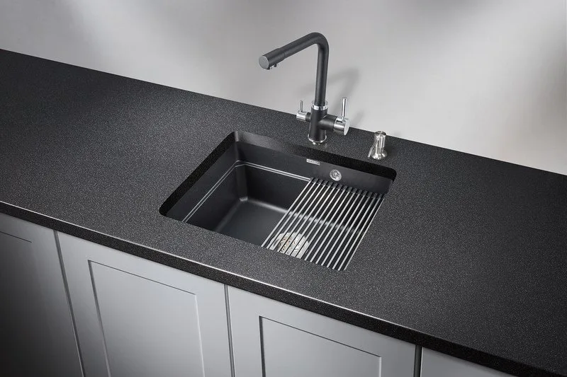 Мойка кухонная Granula Kitchen Space 5501U, черный Sancos — официальный сайт