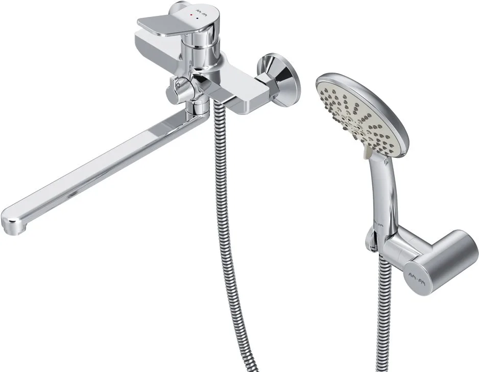 Смеситель с длинным изливом для ванны AM.PM X-Joy F85A95000, хром Sancos — официальный сайт