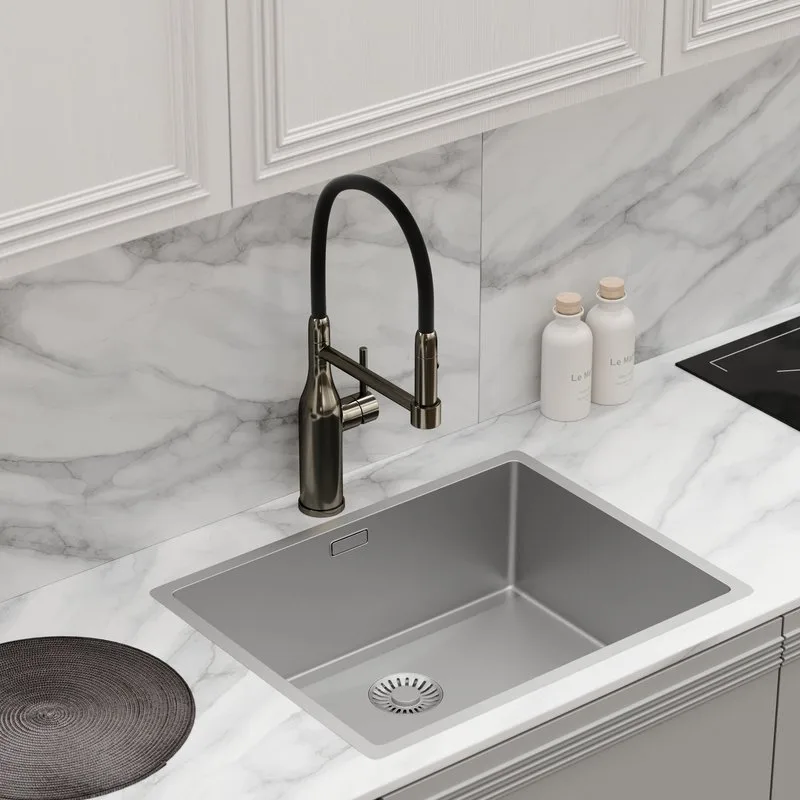 Смеситель для кухни Sancos Pride SC4011GG с гибким изливом, вороненая сталь Sancos — официальный сайт