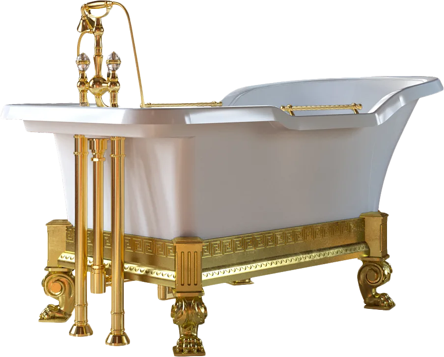 Ванна из искусственного камня Migliore Impero 26342 180x85 см, отдельностоящая, белая, с ручками, со Sancos — официальный сайт