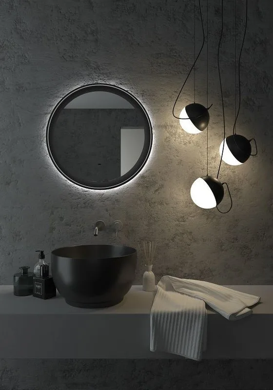 Зеркало круглое Art&Max Napoli 60 черное Sancos — официальный сайт