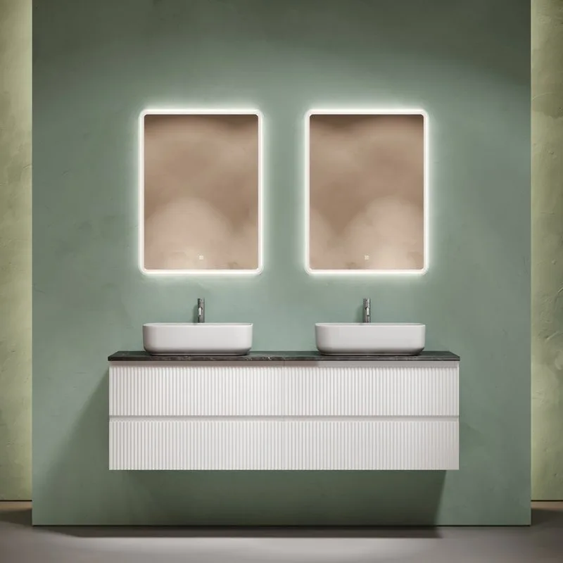 Тумба с раковиной Sancos Snob R 160 bianco, столешница черный мрамор TT160A1X, раковина CN5043 Sancos — официальный сайт