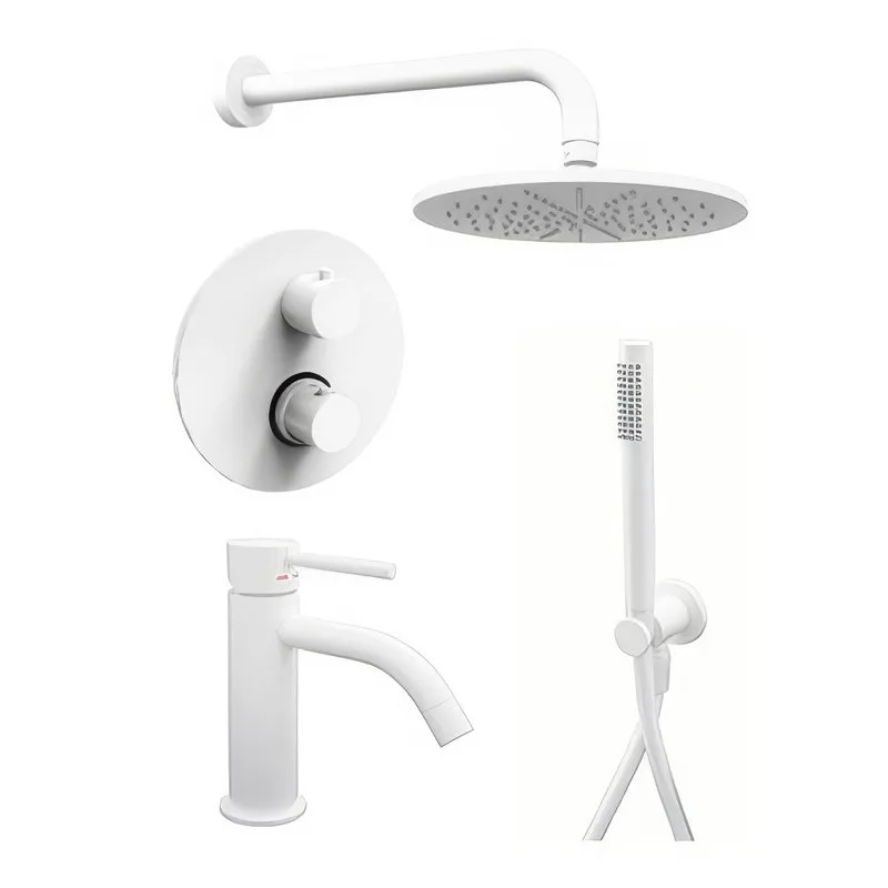 Комплект для ванной Paffoni Light KITLIQ018BO071 С ВНУТРЕННЕЙ ЧАСТЬЮ, белый матовый Sancos — официальный сайт