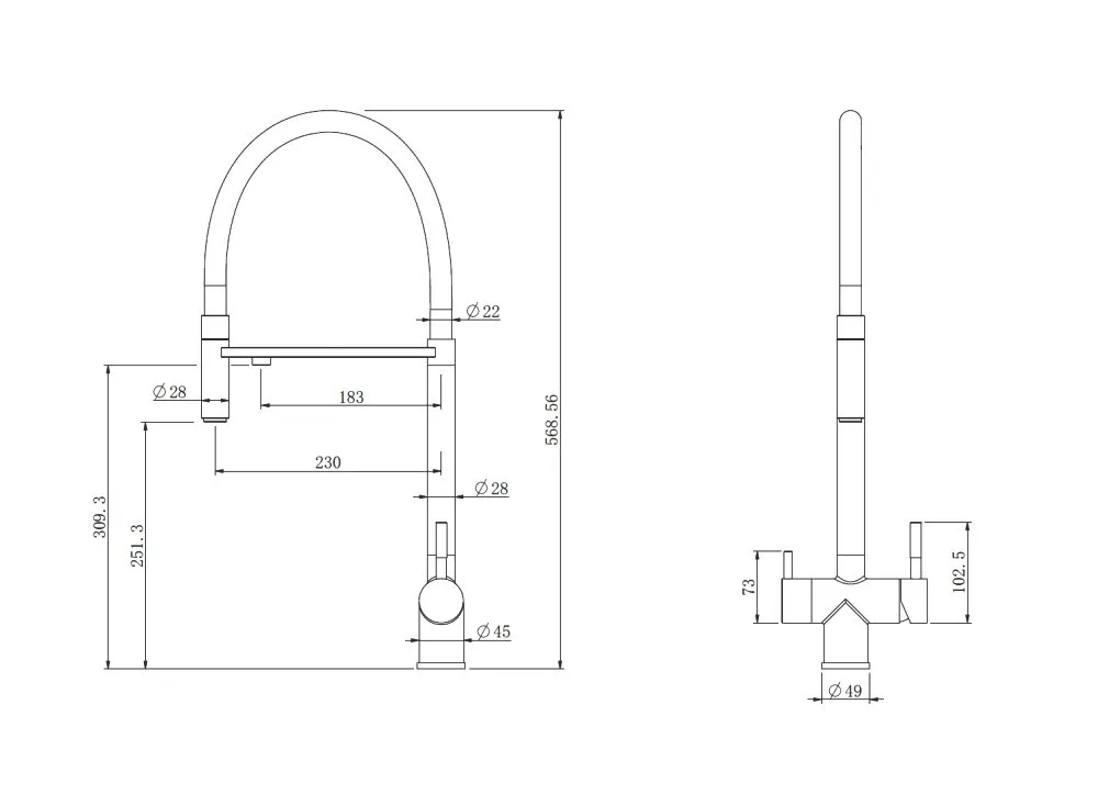 Смеситель для кухни Abber Wasser Kreis AF81141B, с гибким изливом, черный Sancos — официальный сайт