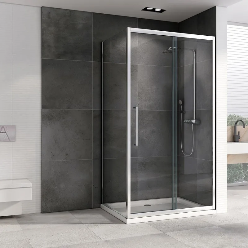 Душевой уголок Abber Schwarzer Diamant AG30130H-S75 130х75, профиль хром, стекло прозрачное Sancos — официальный сайт