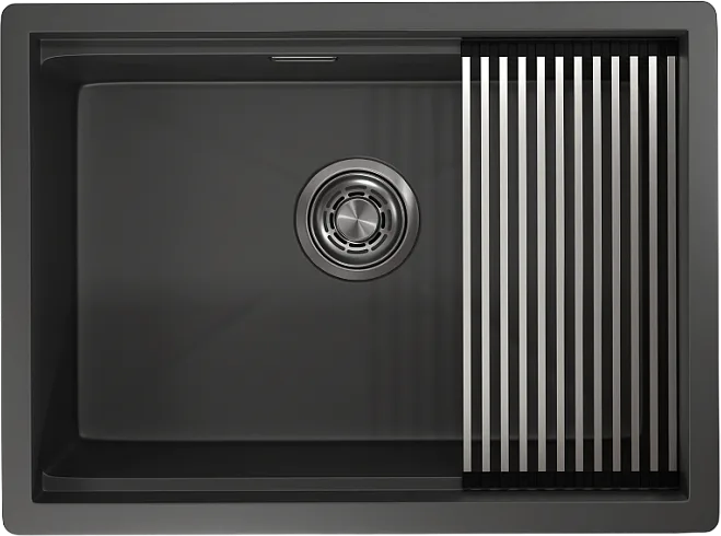 Мойка кухонная Granula Kitchen Space 6045U, черный матовый Sancos — официальный сайт
