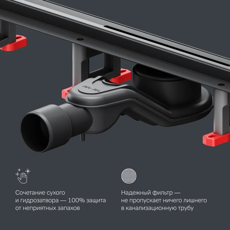 Душевой трап (лоток) AM.PM MasterFlow Slim line 60 см, черный матовый Sancos — официальный сайт
