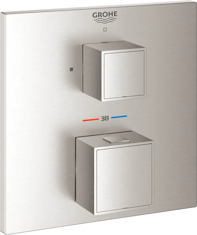 Термостатический смеситель встраиваемый Grohe Grohtherm Cube 24153DC0 для душа, суперсталь Sancos — официальный сайт