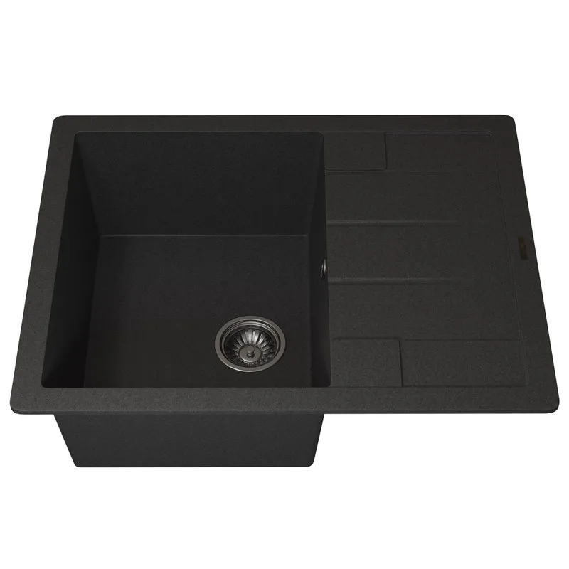 Кухонная мойка кварцевая Uperwood Quartz UPD-03-04, прямоугольная, черная Sancos — официальный сайт