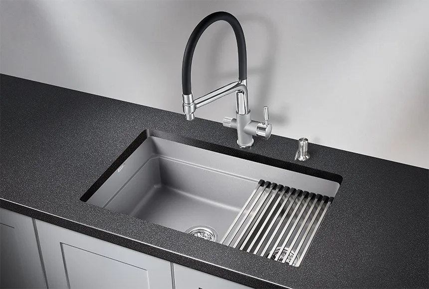 Мойка кухонная Granula Kitchen Space 7304U, алюминиум Sancos — официальный сайт