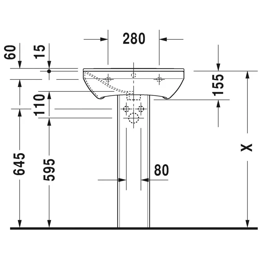 Пьедестал для раковины Duravit P3 Comforts 0858360000 Sancos — официальный сайт