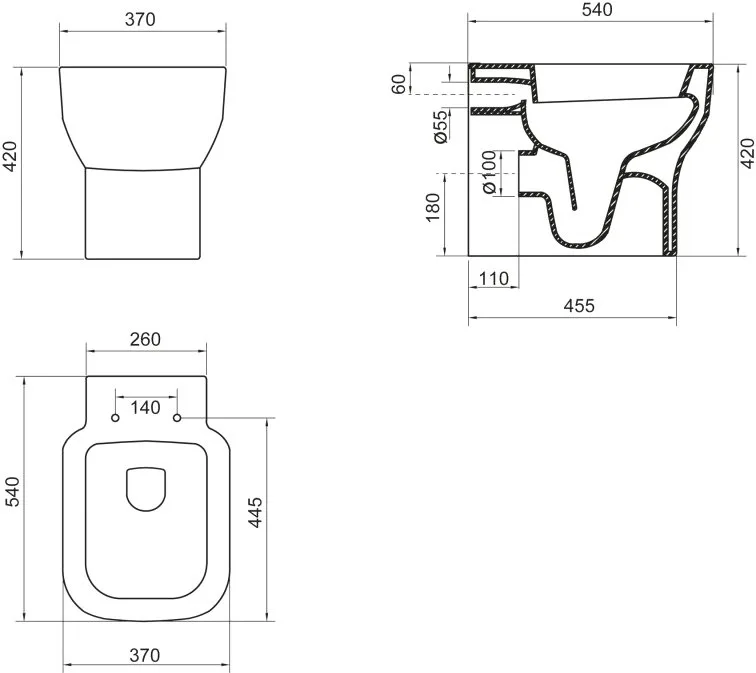 Унитаз приставной напольный BelBagno Vaso BB127CB Sancos — официальный сайт