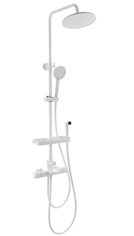 Душевая стойка Wonzon & Woghand Plate WW-C3017-A1-MW, с гигиеническим душем, матовая белая Sancos — официальный сайт