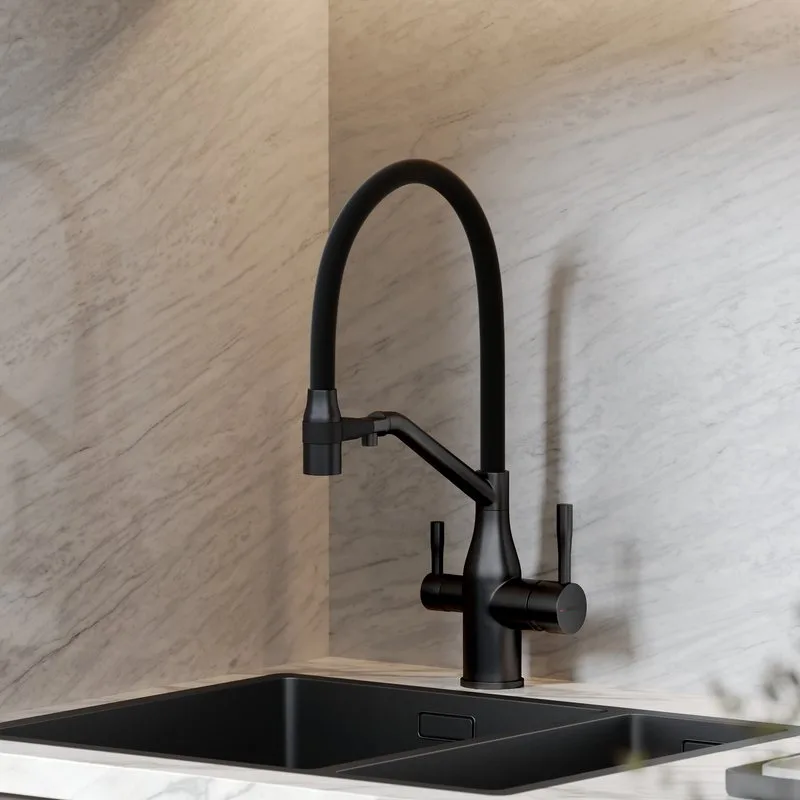 Смеситель для кухни Sancos Orta SC4008MB с гибким изливом, черный матовый Sancos — официальный сайт