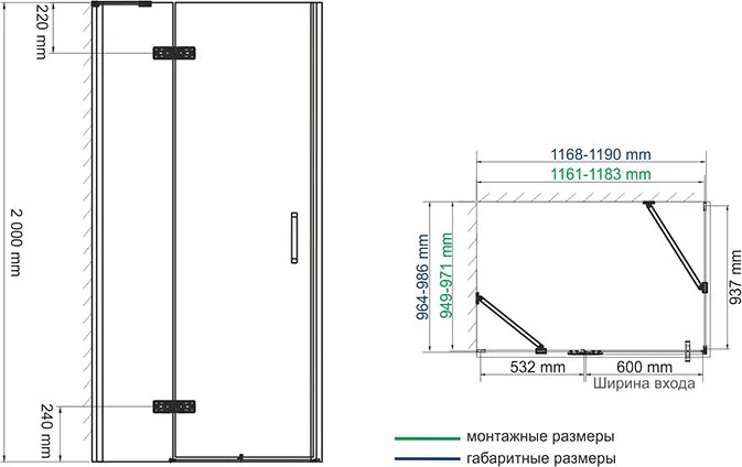 Душевой уголок Wasserkraft Aller Black 10H10LB 120x100 см Sancos — официальный сайт