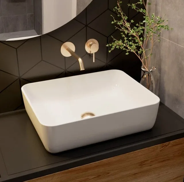 Смеситель для раковины AQUAme Siena AQM6215BG С ВНУТРЕННЕЙ ЧАСТЬЮ, шлифованное золото Sancos — официальный сайт