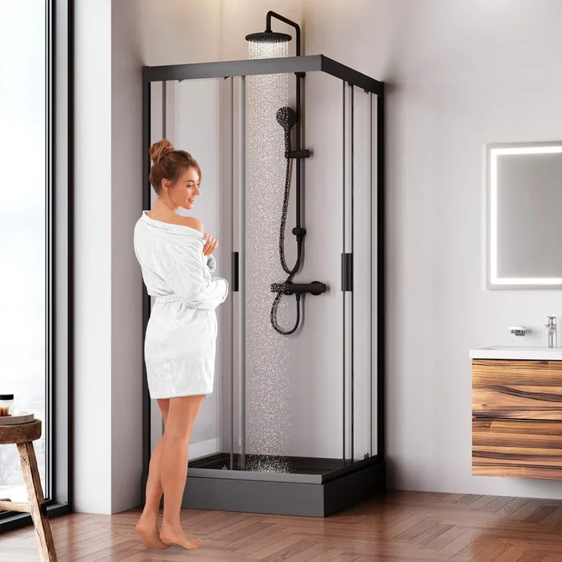 Душевой уголок AM.PM Gem W90G-403-090BT 90x90, профиль черный Sancos — официальный сайт