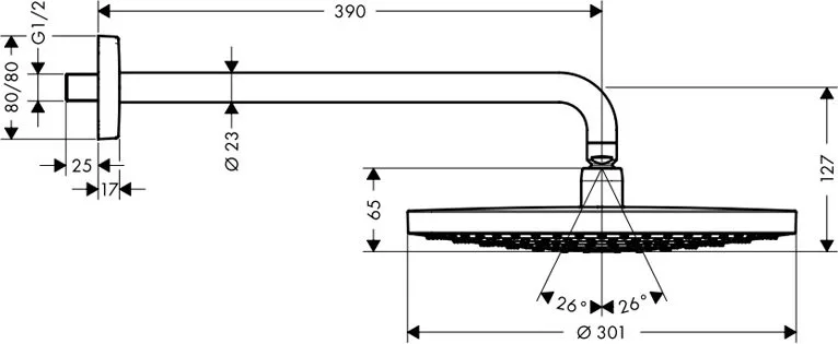 Верхний душ Hansgrohe Raindance Select S 300 2jet 27378000 Sancos — официальный сайт