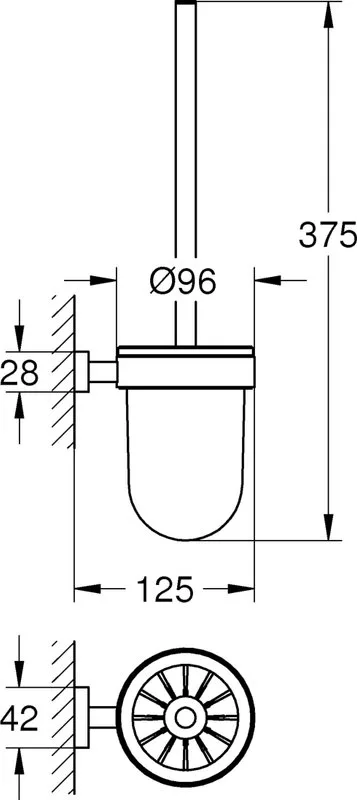 Ершик Grohe Essentials Cube 40513001 Sancos — официальный сайт