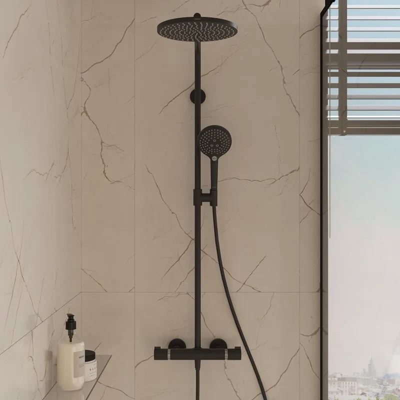 Душевая стойка Hansgrohe Raindance Select S Showerpipe 240 1jet P  27633670, с термостатом, черный Sancos — официальный сайт