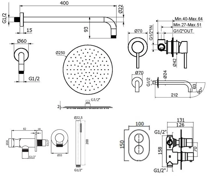 Комплект для ванной Plumberia Selection Ixo KITZXOT18CR210 С ВНУТРЕННЕЙ ЧАСТЬЮ, хром Sancos — официальный сайт